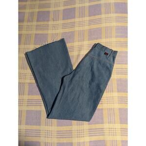 Vintage 60s 70s STUFFED JEANS 27 X 31 Bellbottoms Denim High Waisted Talon Rare